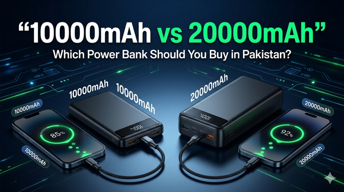 10000mAh vs 20000mAh Power Banks– Which One Should You Buy in Pakistan? (2026)