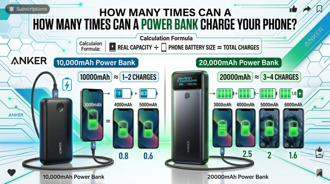 How Many Times Can a Power Bank Charge Your Phone? Complete Guide (2026)