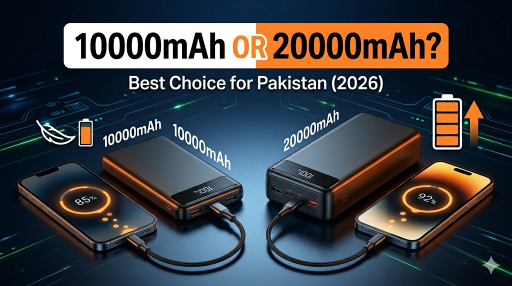 10000mAh vs 20000mAh Power Banks– Which One Should You Buy in Pakistan? (2026)