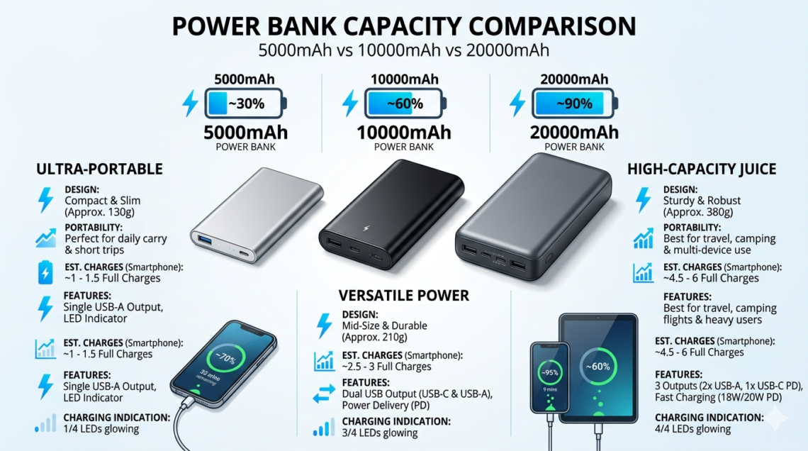 Power Bank Capacity Explained (mAh Guide) – What Size Do You Need?