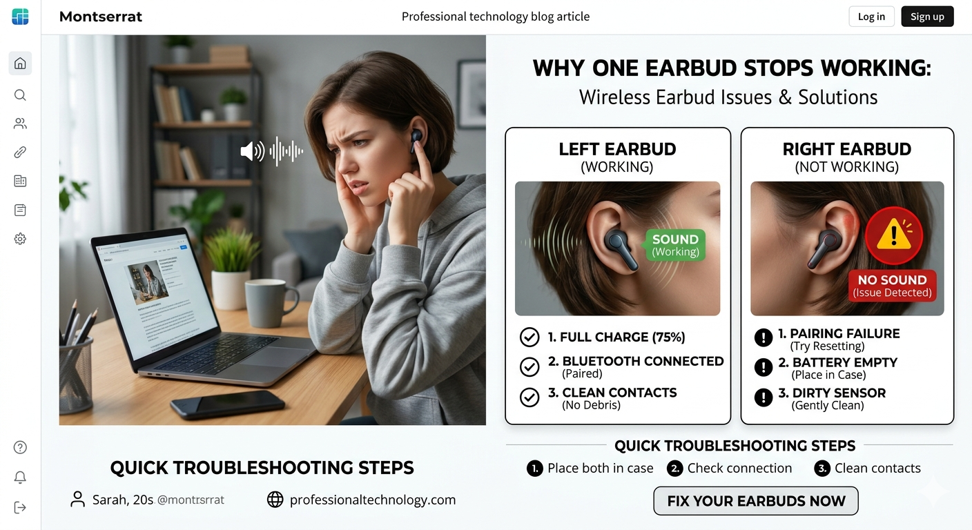 Why Is One Earbud Not Working? Causes and Easy Fixes (2026)